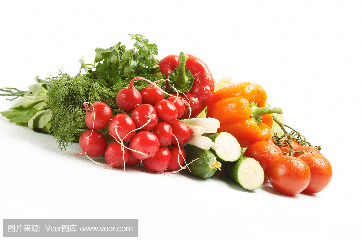 綠色物質。新鮮蔬菜。飲食的概念。